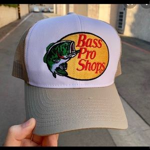 Beige bass pro hat